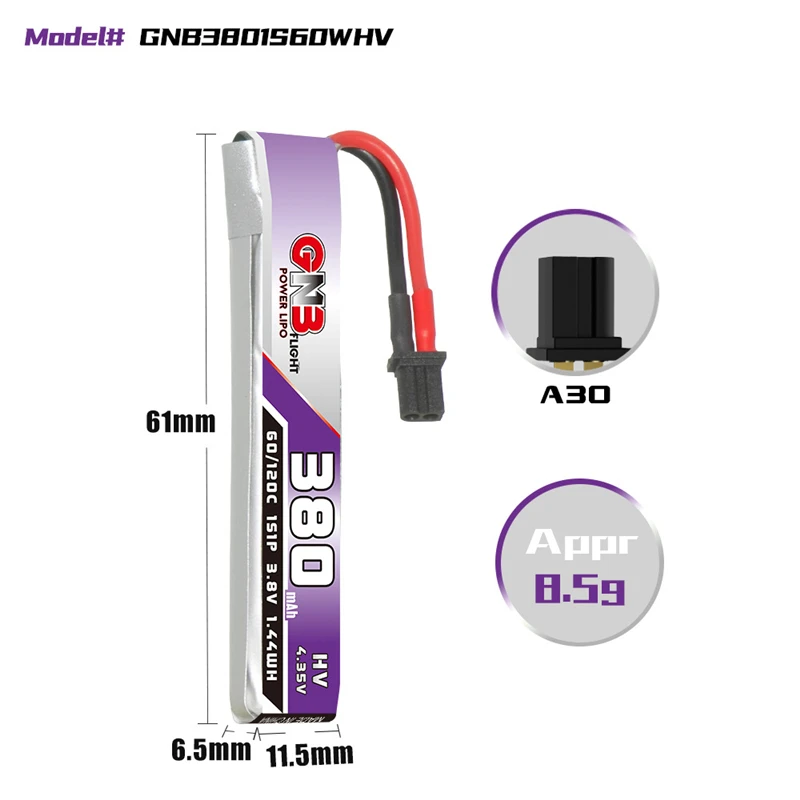 GNB 1S 3.8V 380mAh 60C Lipo Pi - Drone Battery Plate incelemesi ve fiyatı